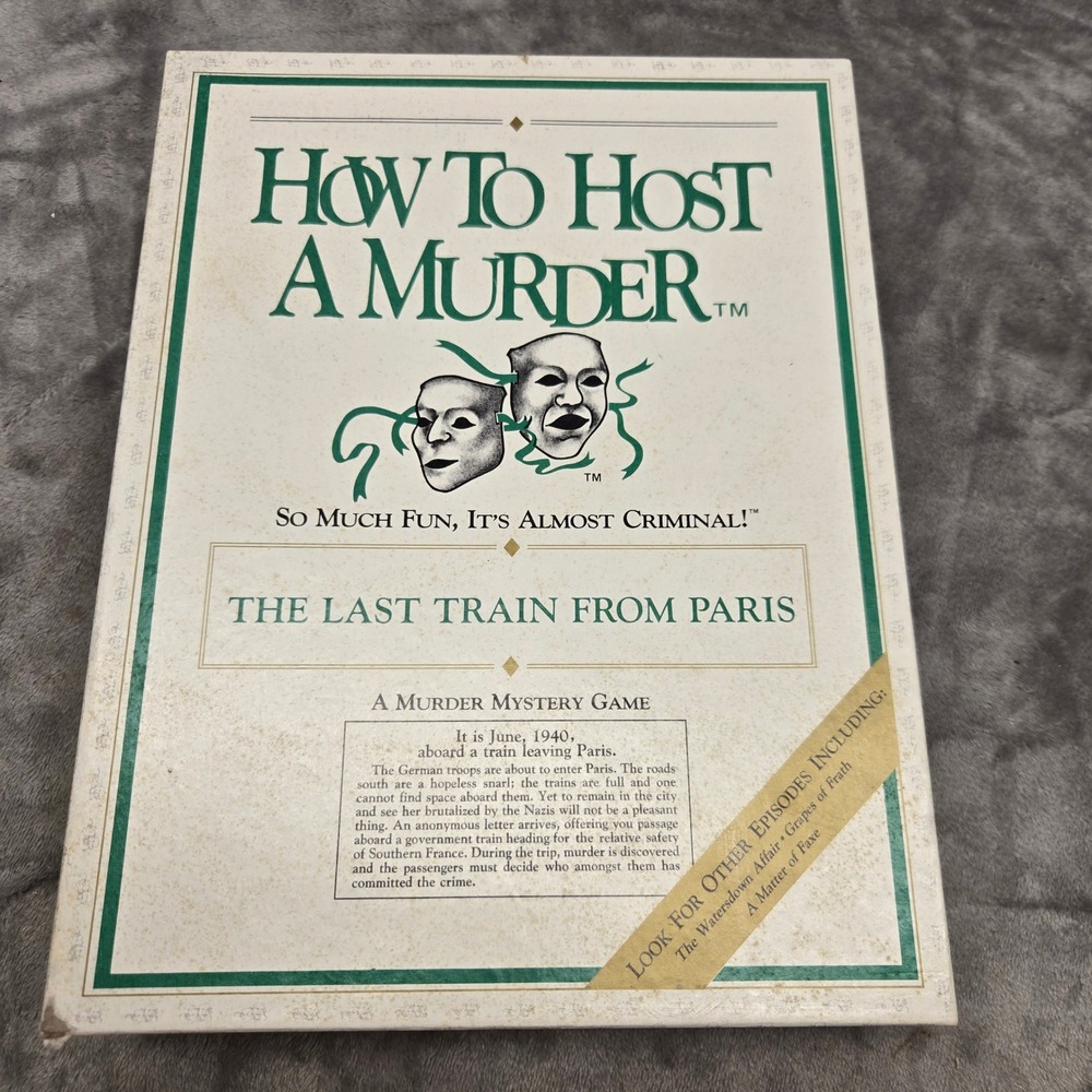 How To Host A Murder The Last Train From Paris Game Decipher No 09 Vintage 1986